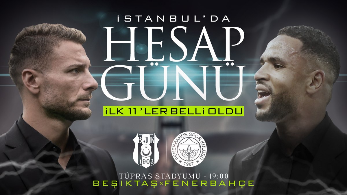 Beşiktaş – Fenerbahçe derbisinin ilk 11’leri